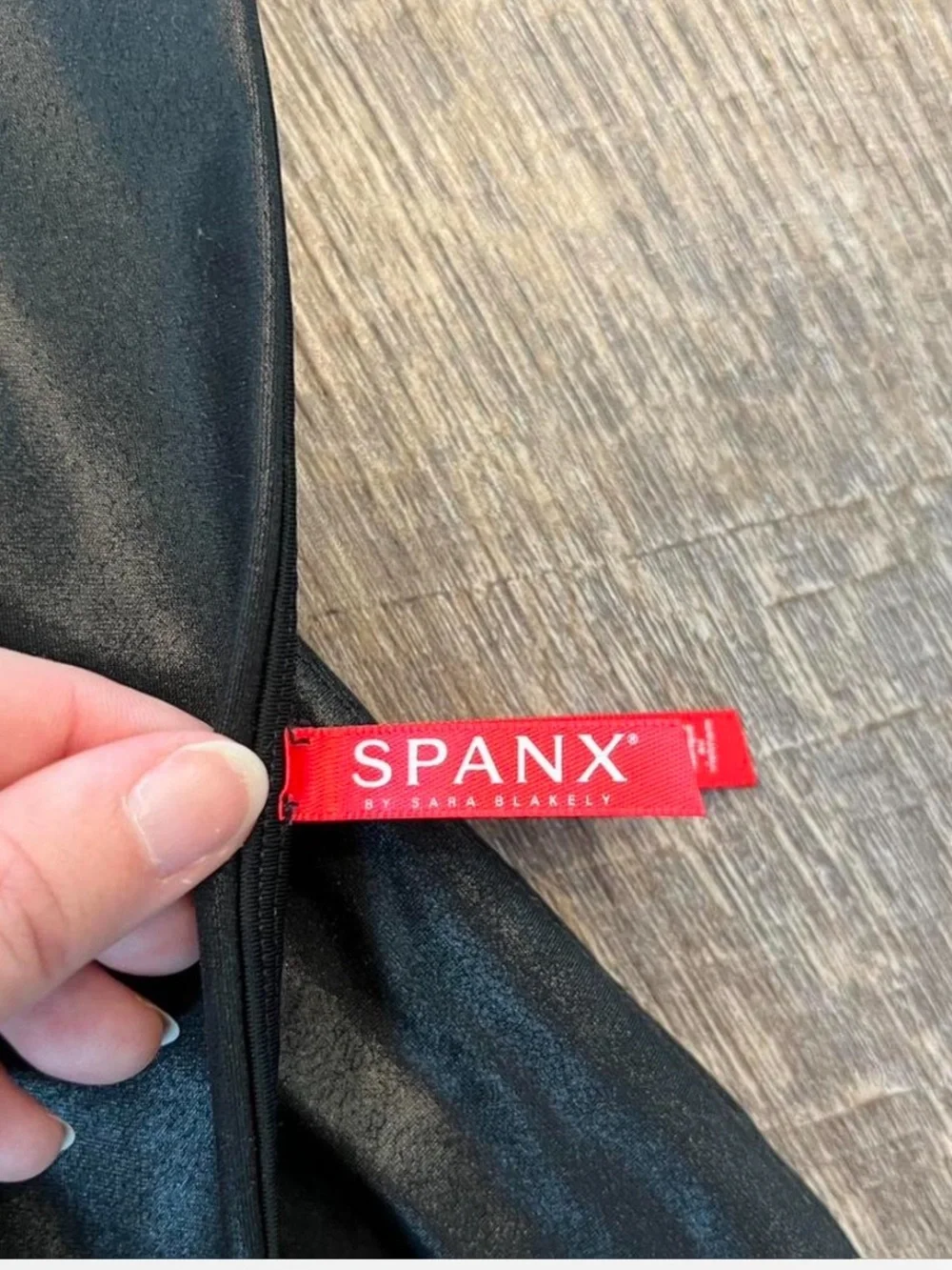 SPANX Black Faux Leather Leggings